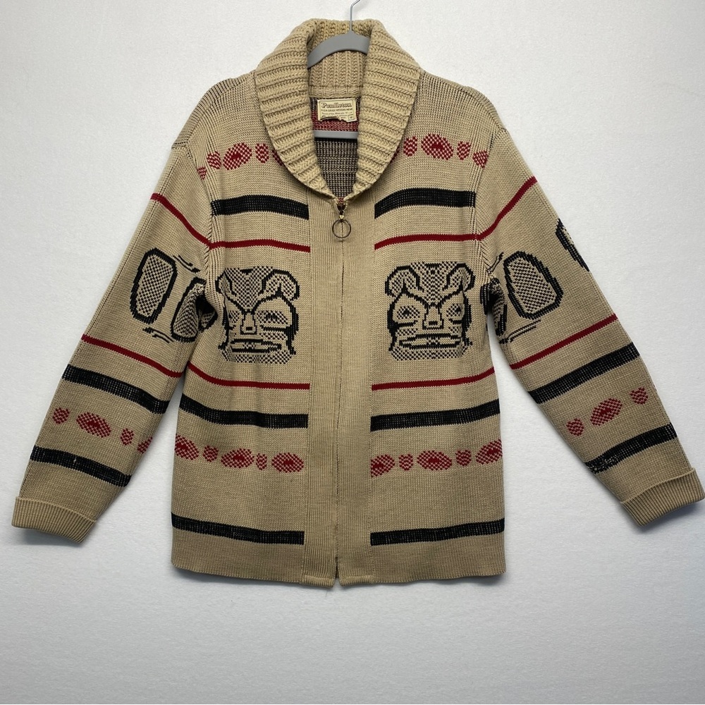 VINTAGE GRAIL COLLECTOR Pendleton Westerly The Dude Bear Sweater Native Western - Picture 3 of 10
